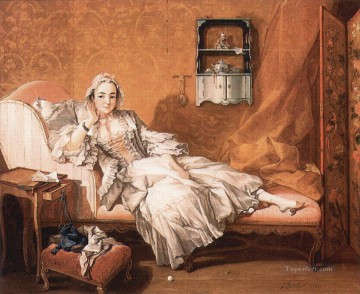  esposa Lienzo - Retrato de la esposa del artista Francois Boucher
